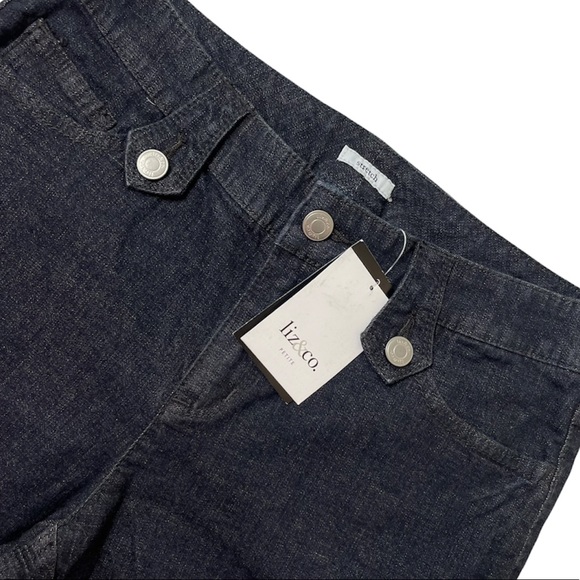 Liz Claiborne Organic Heritage Stretch Dark Wash Straight Leg Jean Size 6 Petite - Picture 7 of 11